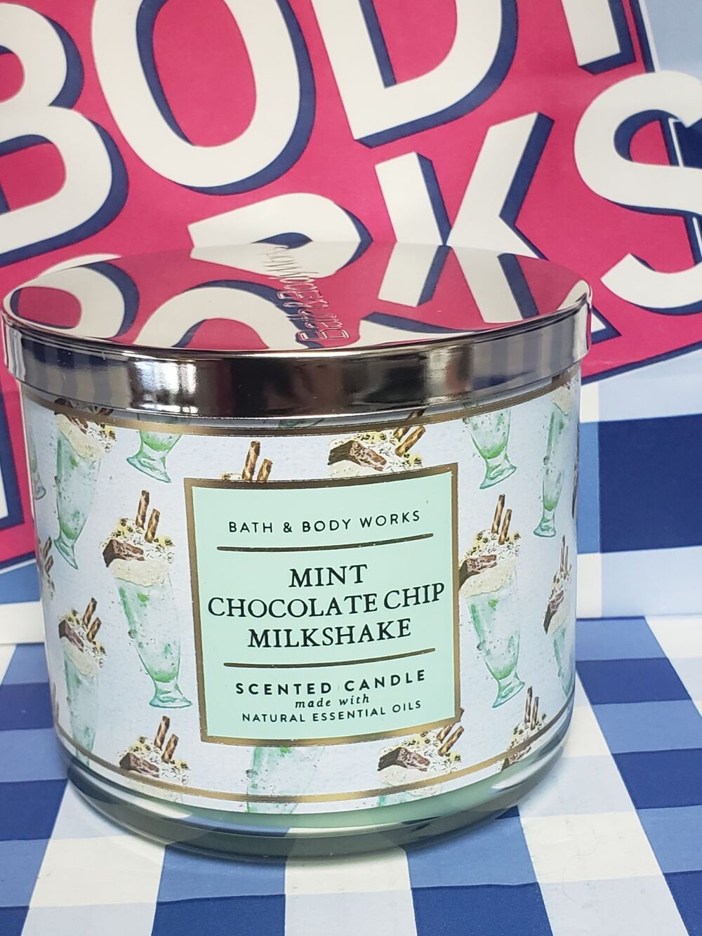 BBW Mint Chocolate Chip Milkshake Large 3 Wick Candle Bakery Home Fragrance